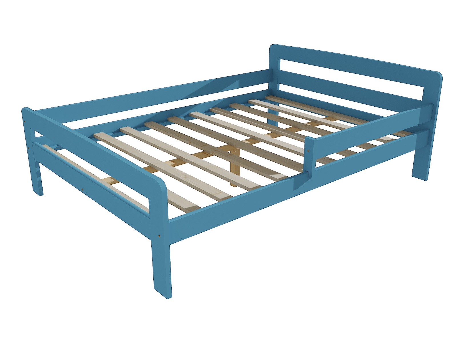 Dětská postel se zábranou ISAAC Barva: barva modrá, Rozměr: 120 x 200 cm