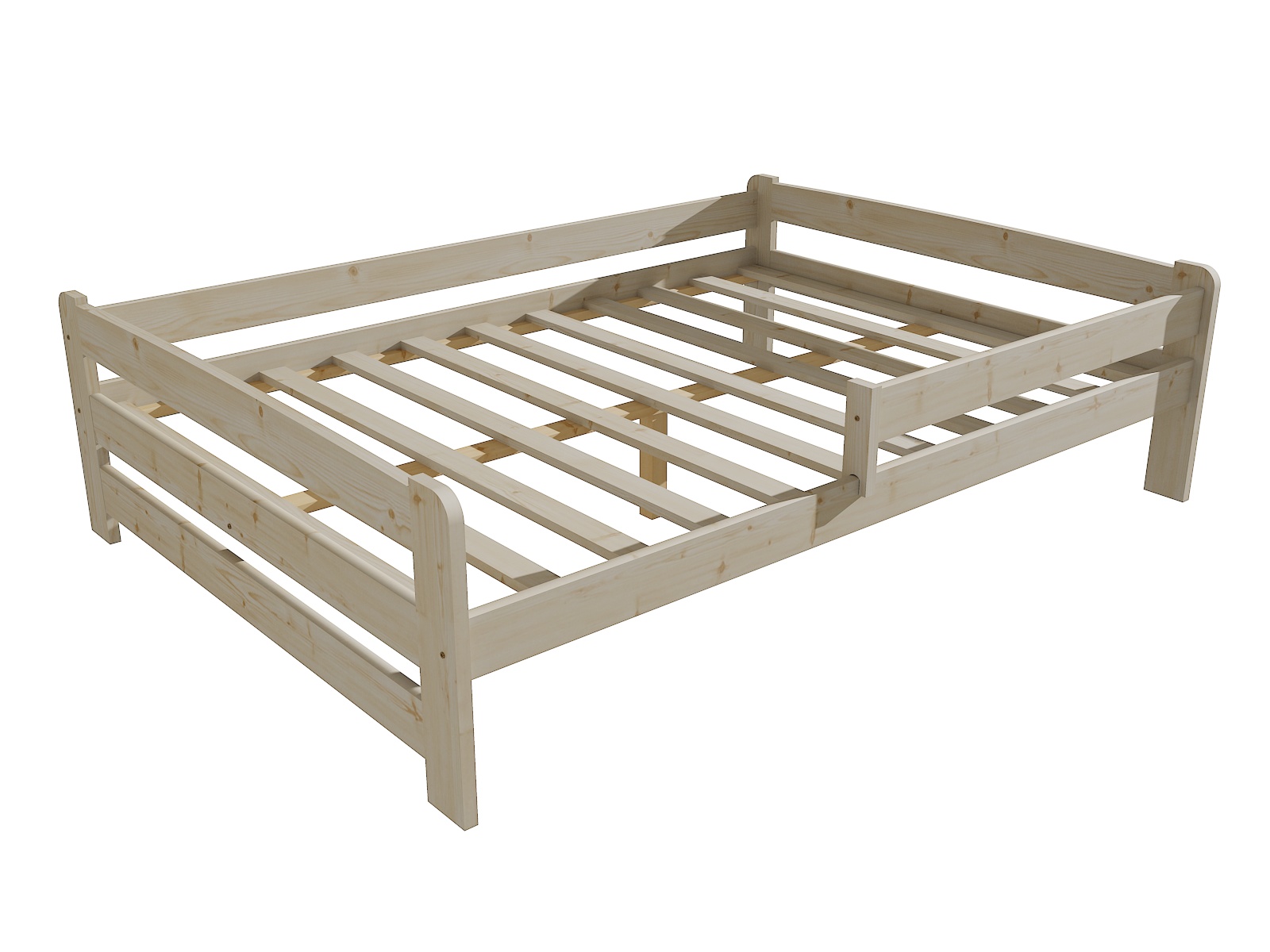 Dětská postel se zábranou PENELOPE Barva: surové dřevo, Rozměr: 120 x 200 cm