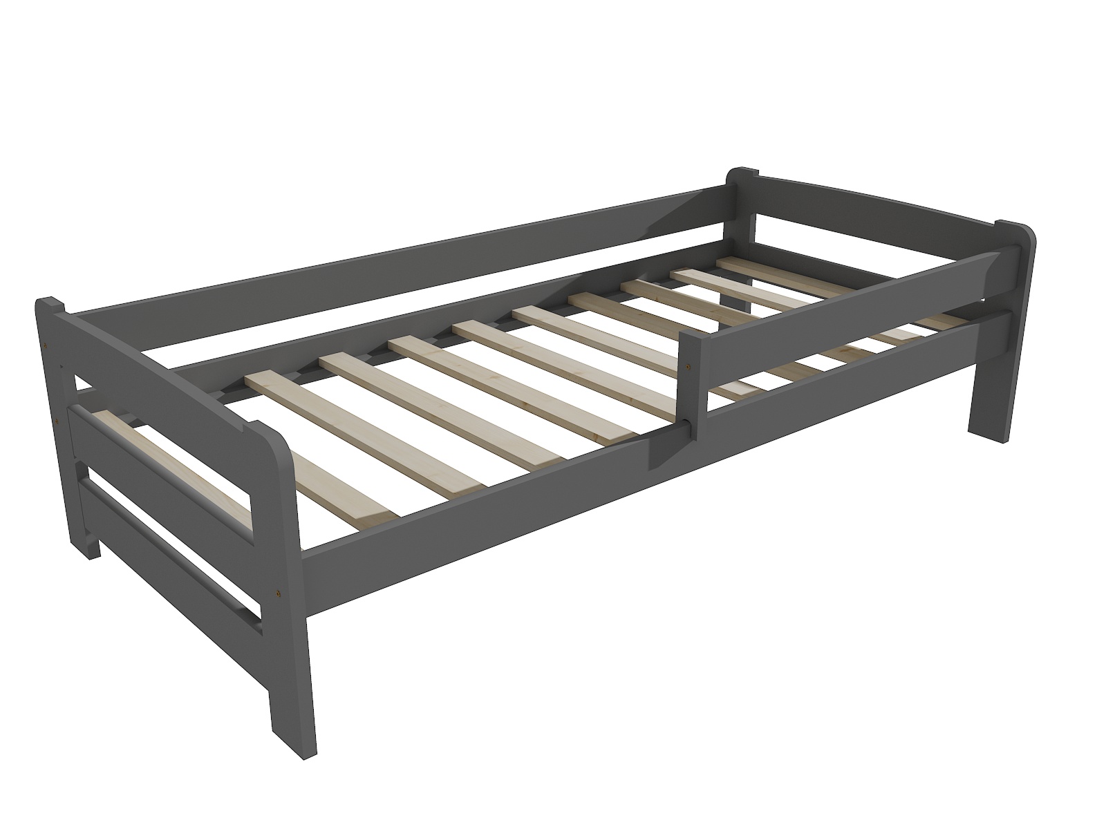 Dětská postel se zábranou PENELOPE Barva: barva šedá, Rozměr: 80 x 180 cm