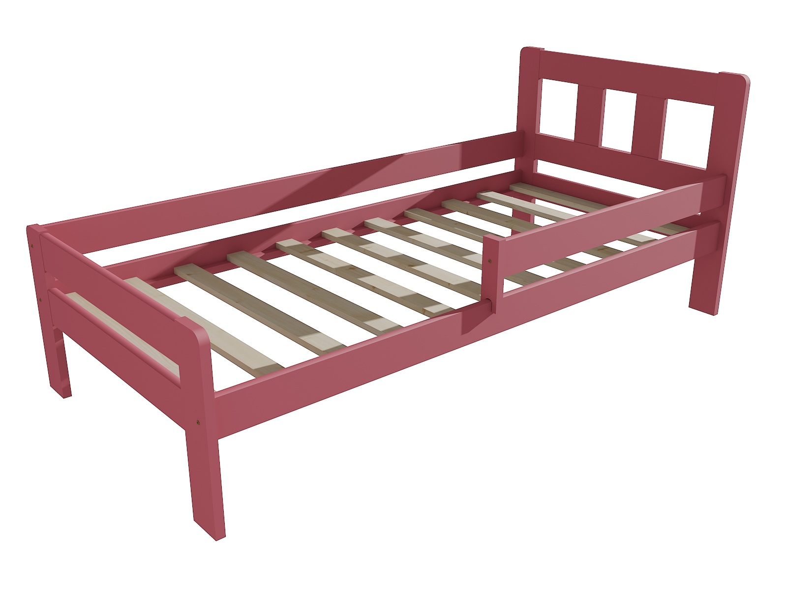 Dětská postel se zábranou WYATT Barva: barva růžová, Rozměr: 70 x 160 cm