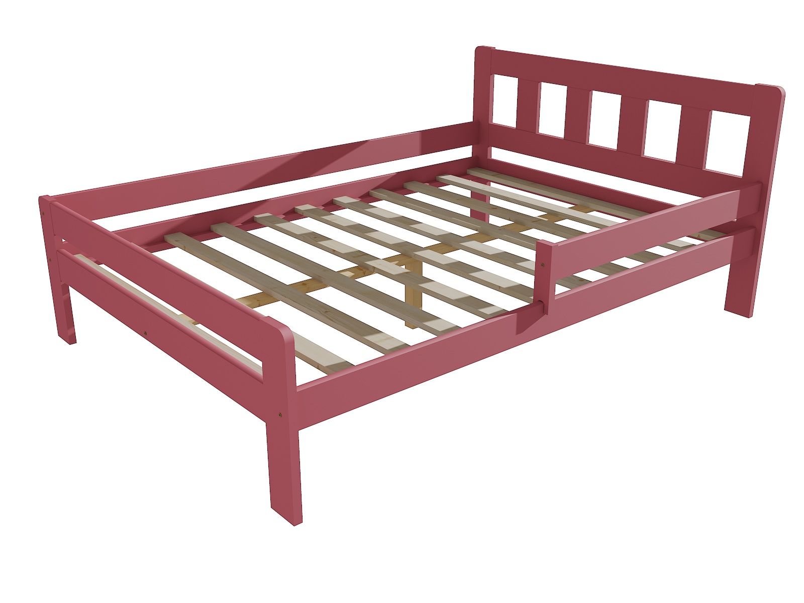 Dětská postel se zábranou WYATT Barva: barva růžová, Rozměr: 140 x 200 cm