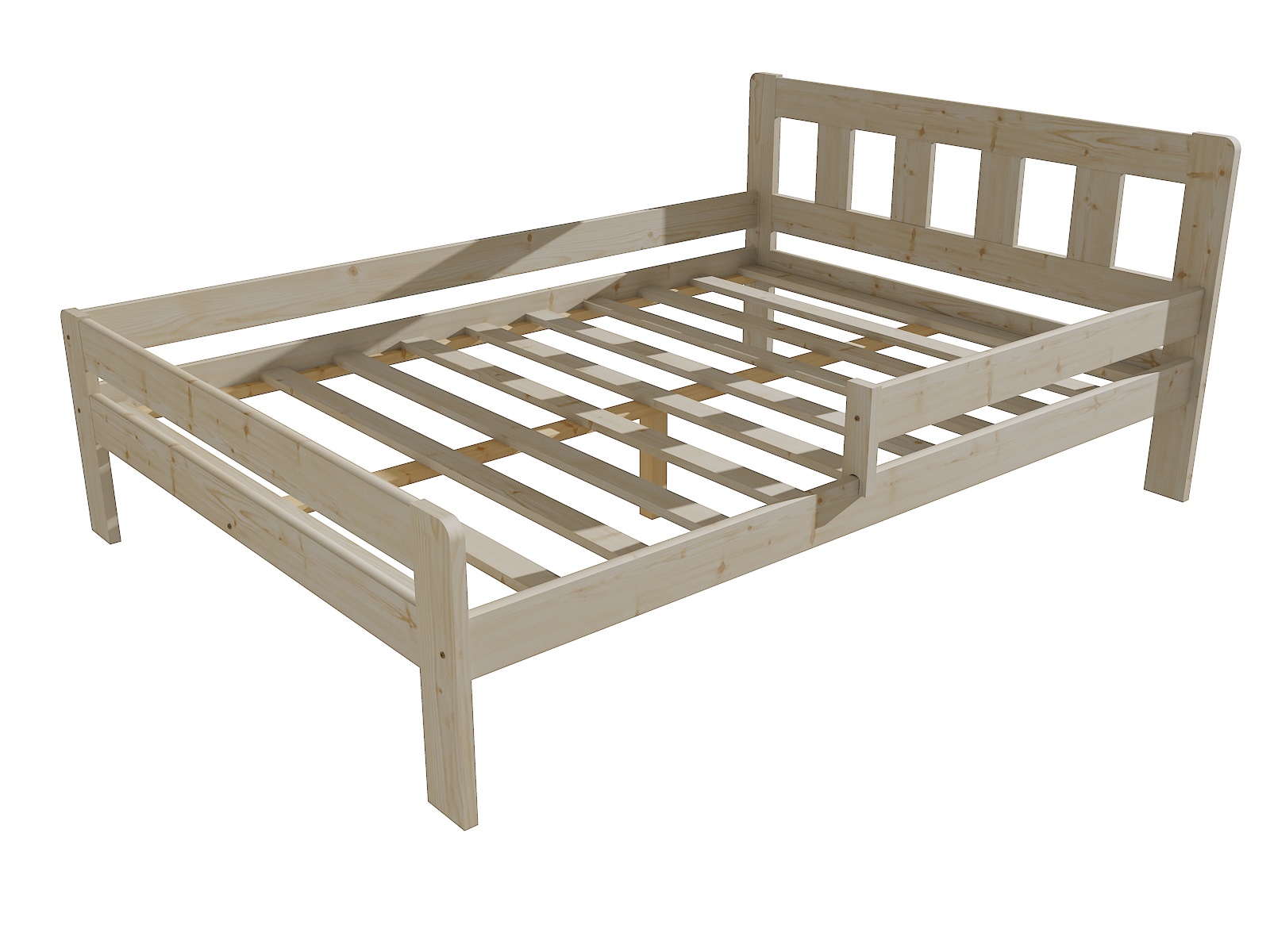 Dětská postel se zábranou WYATT Barva: surové dřevo, Rozměr: 140 x 200 cm
