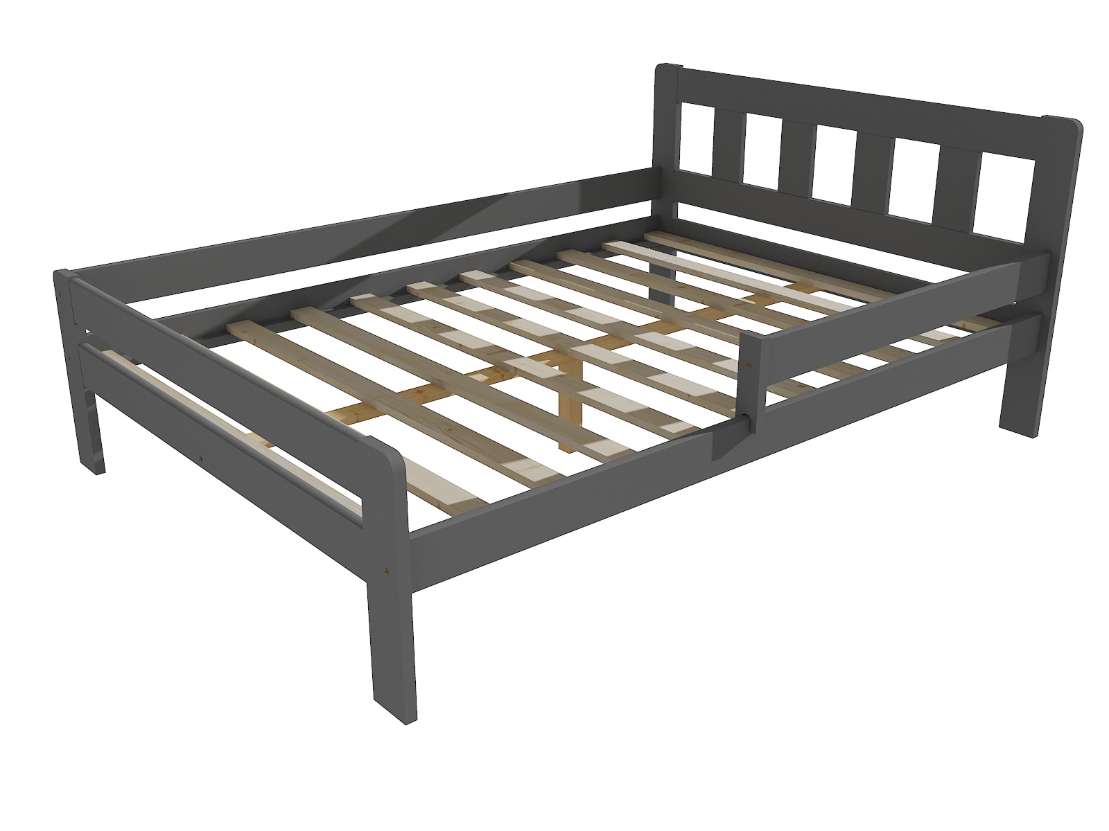 Dětská postel se zábranou WYATT Barva: barva šedá, Rozměr: 140 x 200 cm