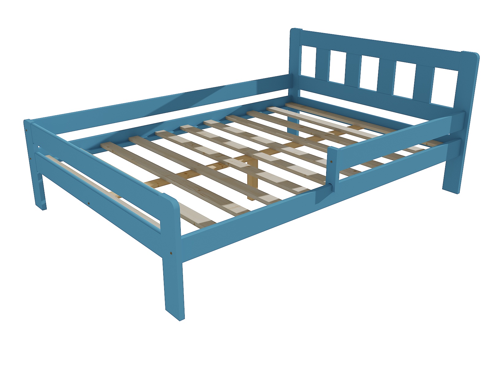 Dětská postel se zábranou WYATT Barva: barva modrá, Rozměr: 140 x 200 cm