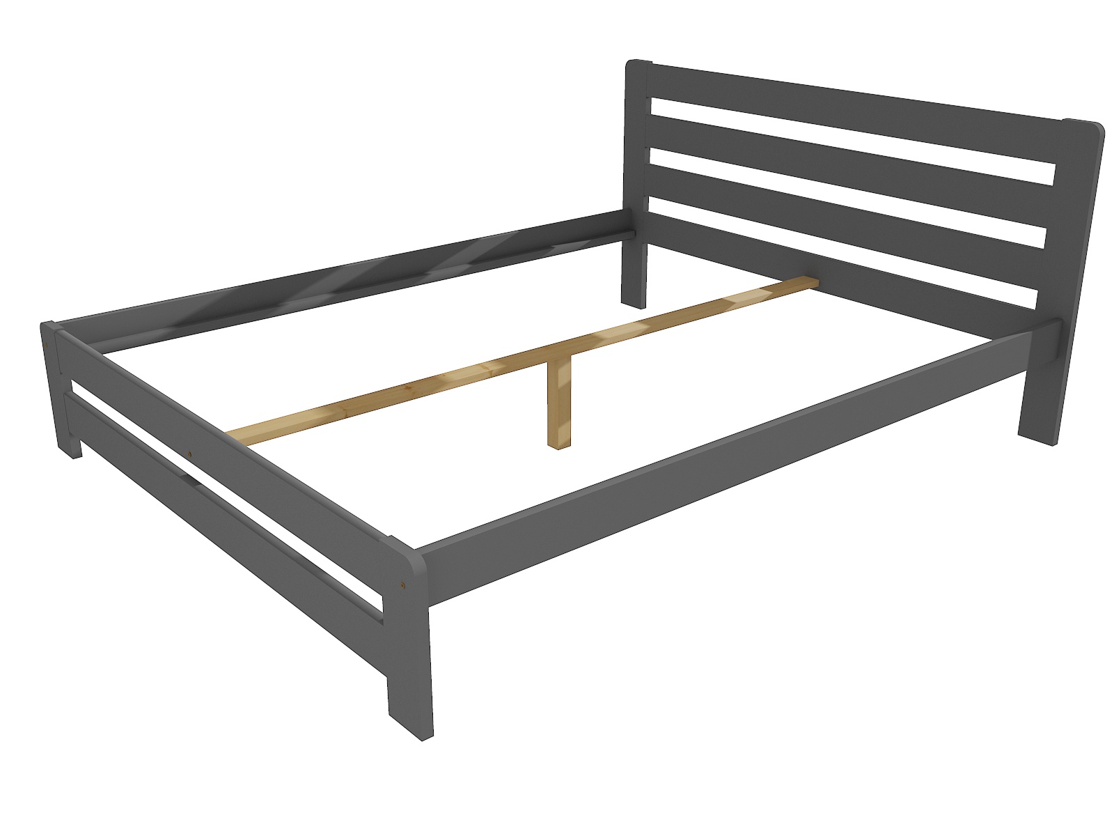 Manželská postel LEVI masiv borovice Barva: barva šedá, Rozměr: 140 x 200 cm