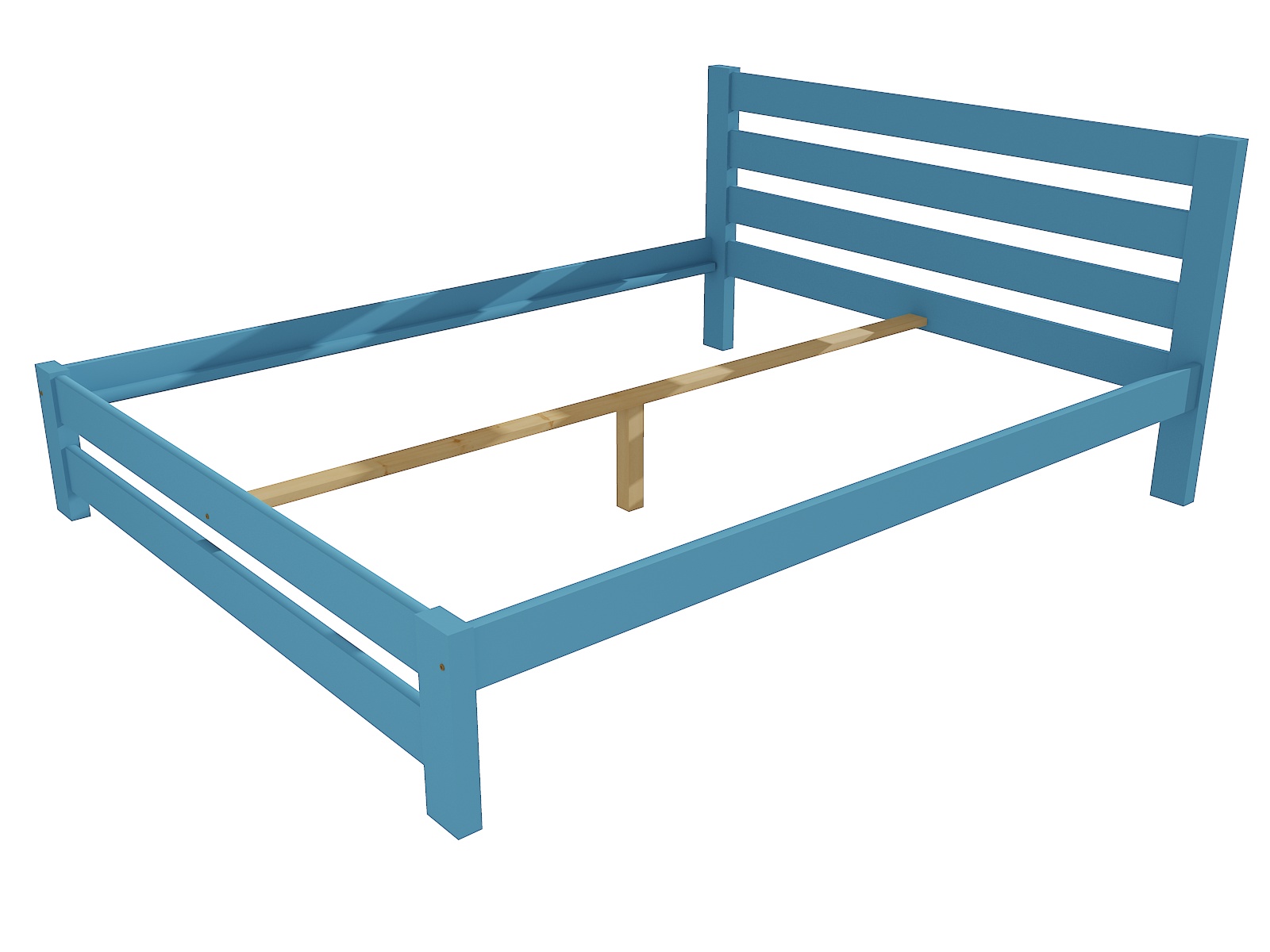 Manželská postel JOSHUA masiv borovice Barva: barva modrá, Rozměr: 140 x 200 cm