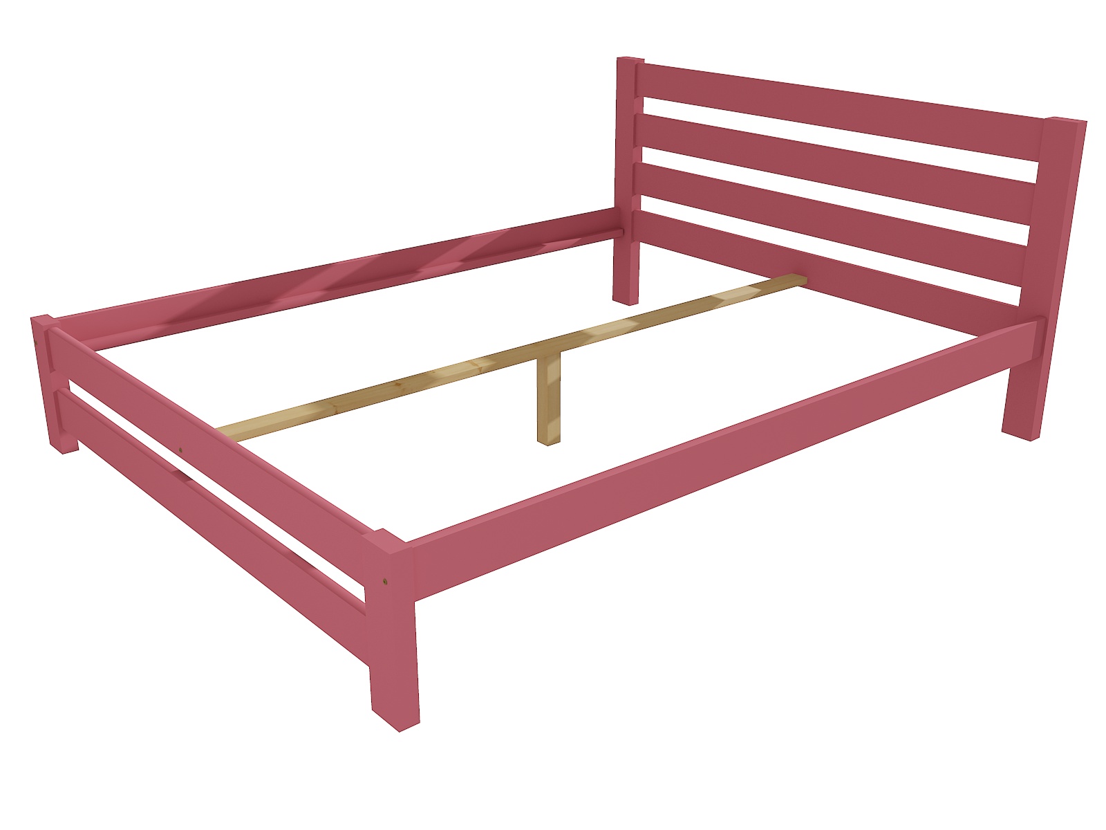Manželská postel JOSHUA masiv borovice Barva: barva růžová, Rozměr: 200 x 200 cm