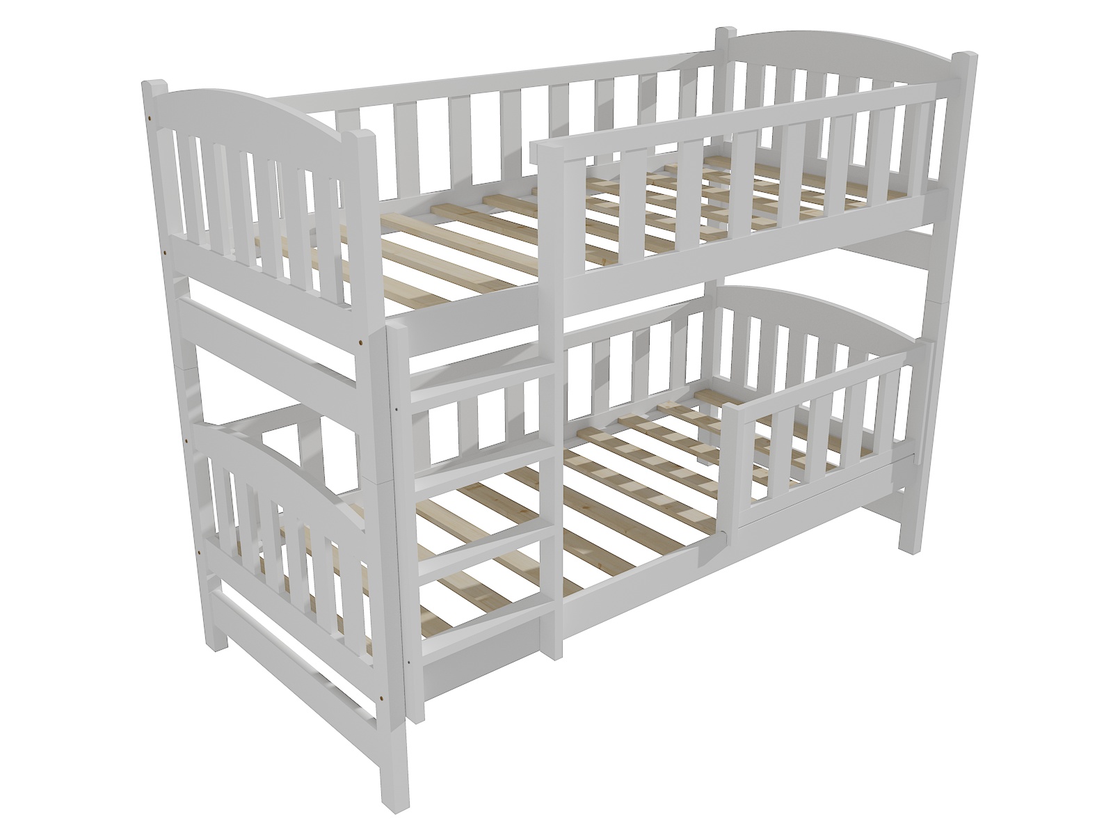 Patrová postel ANDREW se zábranou Barva: barva bílá, Rozměr: 80 x 180 cm, Prostor mezi lůžky: 80 cm