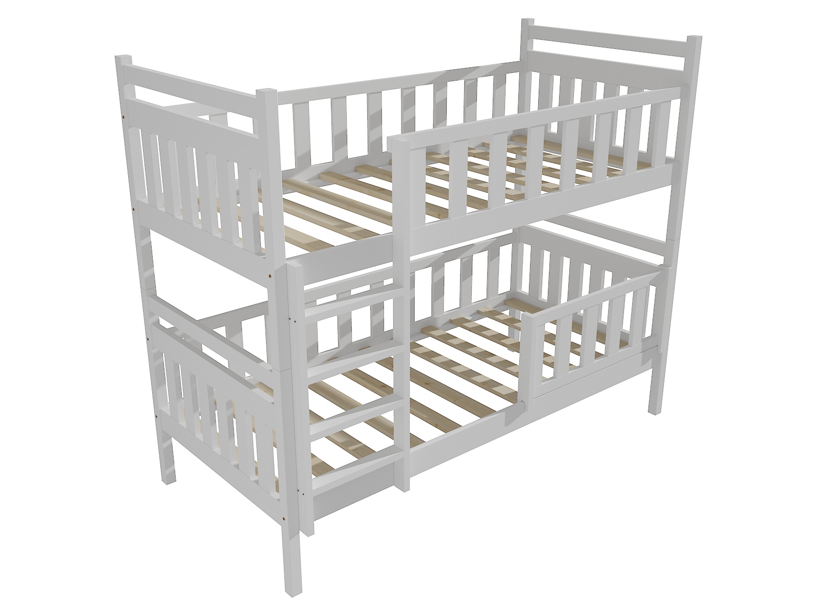 Patrová postel LINCOLN se zábranou Barva: barva bílá, Rozměr: 80 x 180 cm, Prostor mezi lůžky: 80 cm
