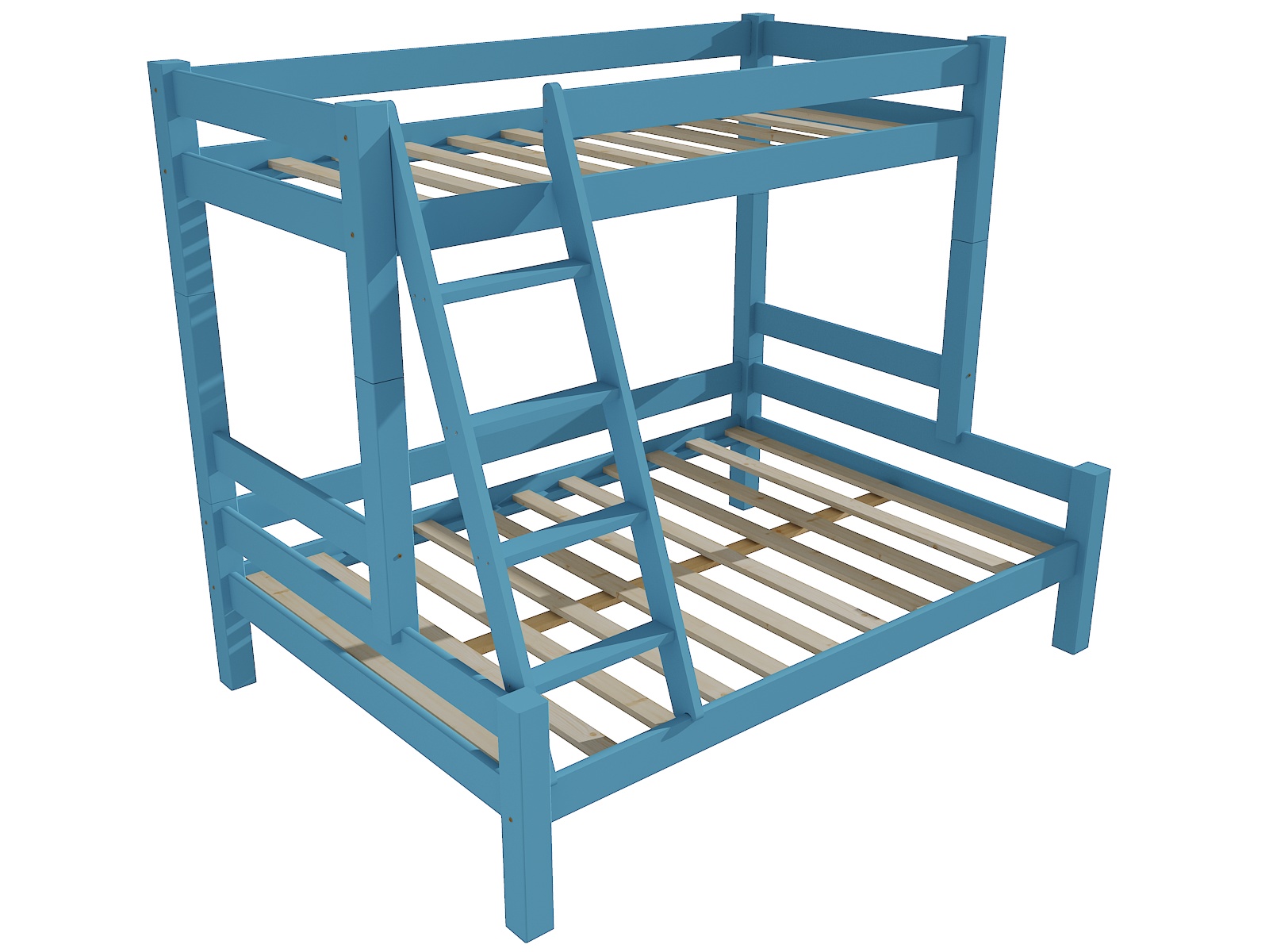 Patrová postel s rozšířeným spodním lůžkem CLAIRE Barva: barva modrá, Rozměr: 80/120 x 200 cm