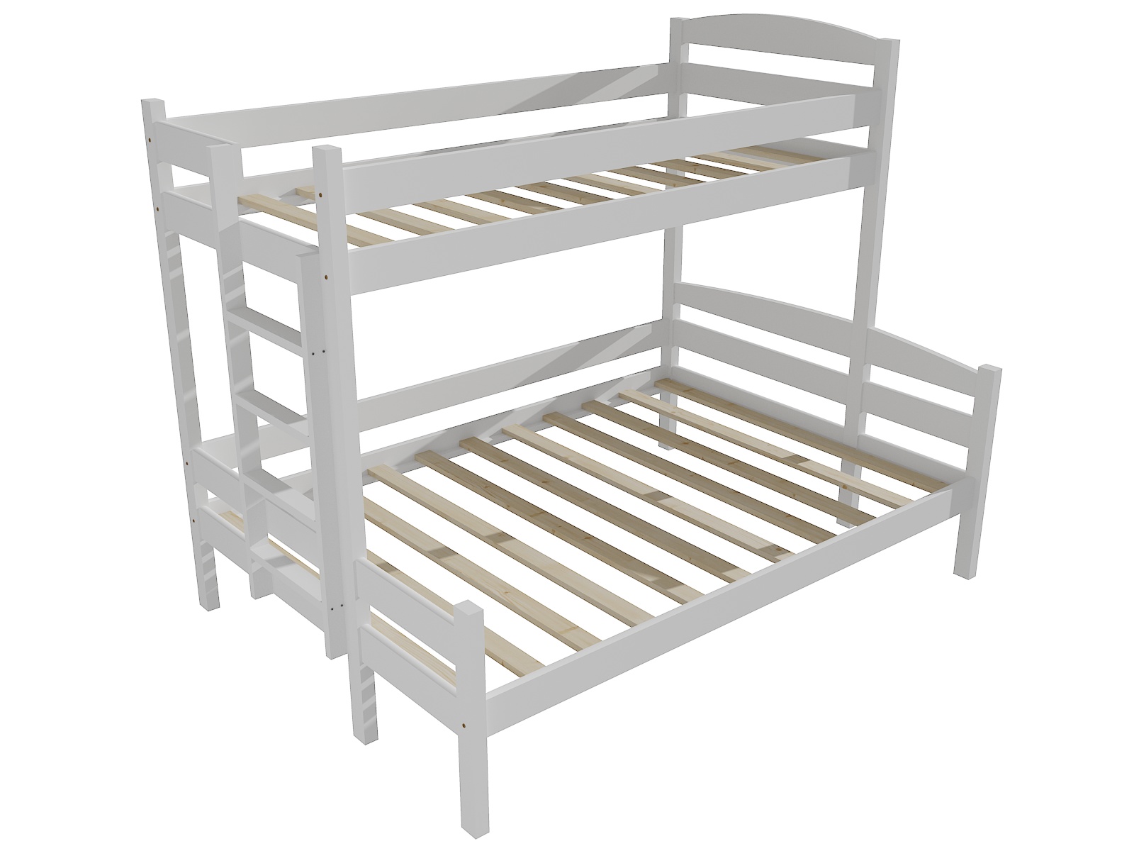 Patrová postel s rozšířeným spodním lůžkem SKYLAR Barva: barva bílá, Rozměr: 90/140 x 200 cm, Varianta: vlevo