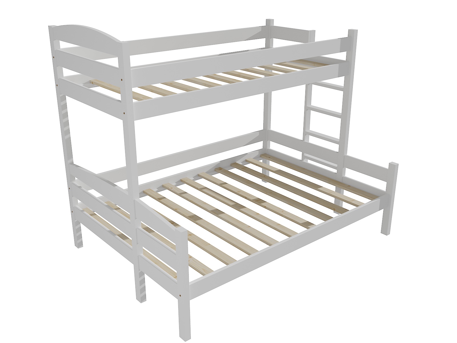 Patrová postel s rozšířeným spodním lůžkem SKYLAR Barva: barva bílá, Rozměr: 90/140 x 200 cm, Varianta: vpravo