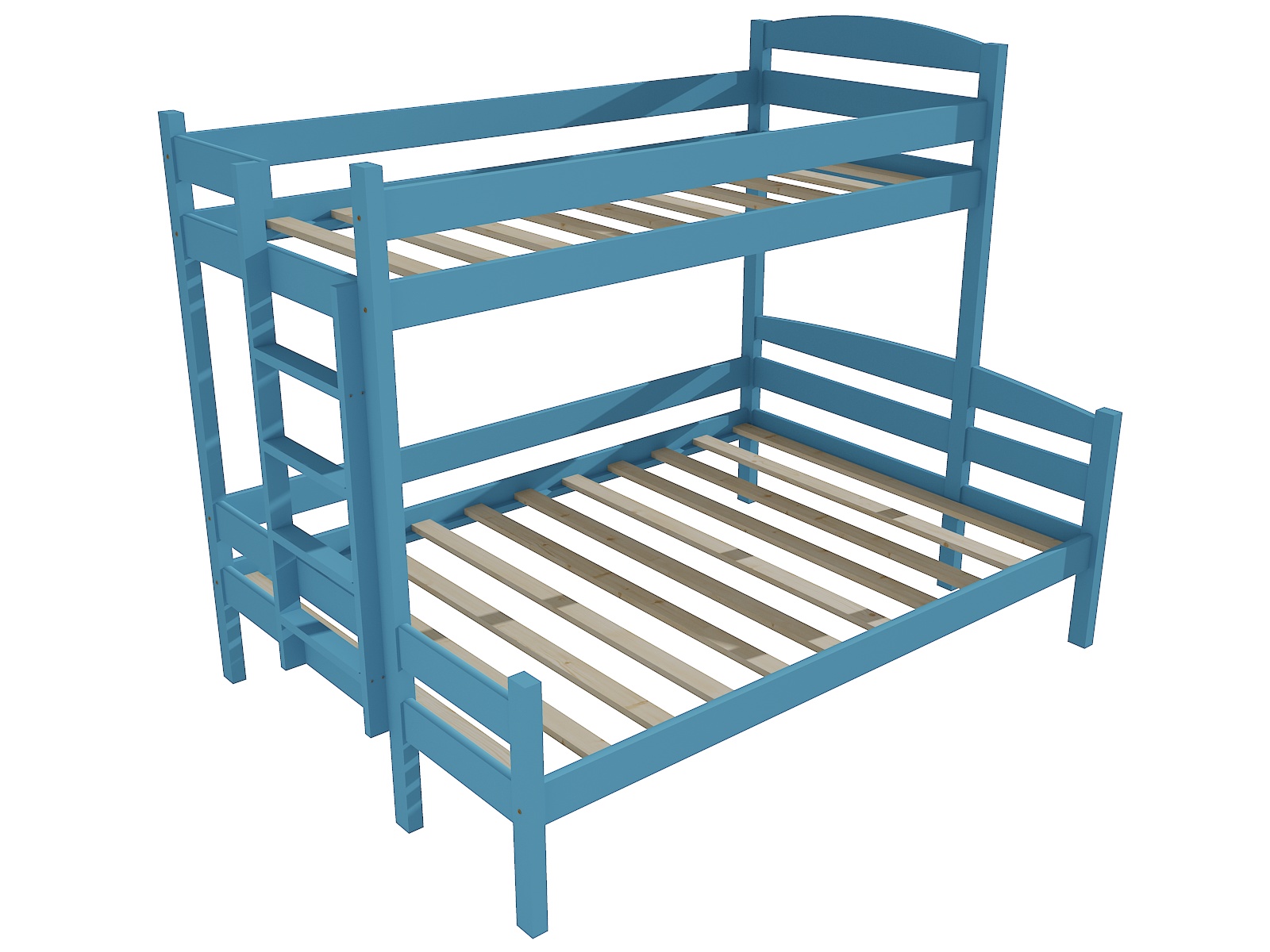 Patrová postel s rozšířeným spodním lůžkem SKYLAR Barva: barva modrá, Rozměr: 90/140 x 200 cm, Varianta: vlevo