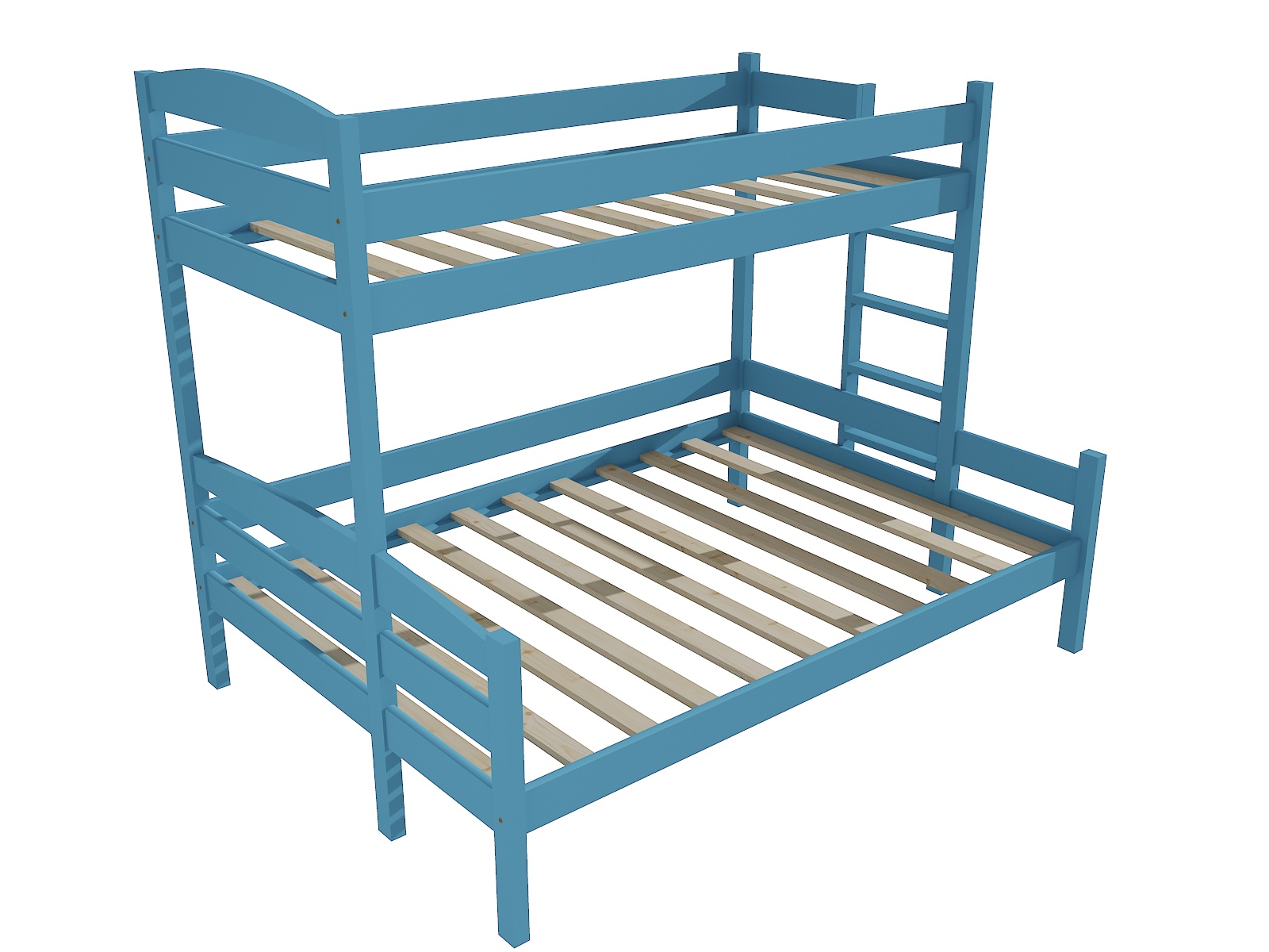 Patrová postel s rozšířeným spodním lůžkem SKYLAR Barva: barva modrá, Rozměr: 90/140 x 200 cm, Varianta: vpravo