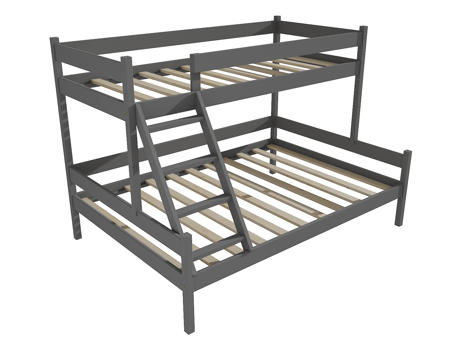Patrová postel s rozšířeným spodním lůžkem PAISLEY Barva: barva šedá, Rozměr: 90/120 x 200 cm
