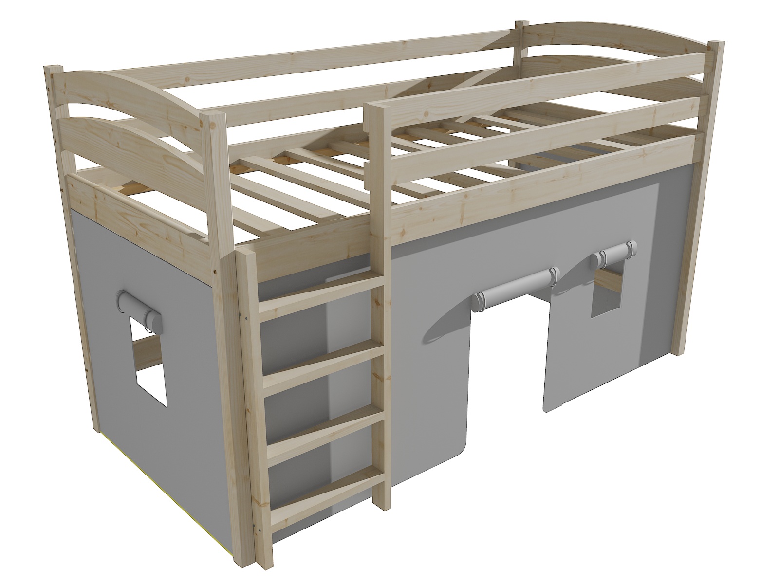 Patrová zvýšená postel DECLAN Barva: surové dřevo, Rozměr: 80 x 180 cm