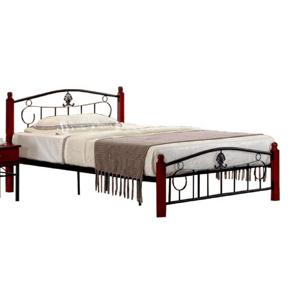 Manželská postel MAGENTA Barva: tmavý dub, Šířka: 140 cm, Materiál: kov