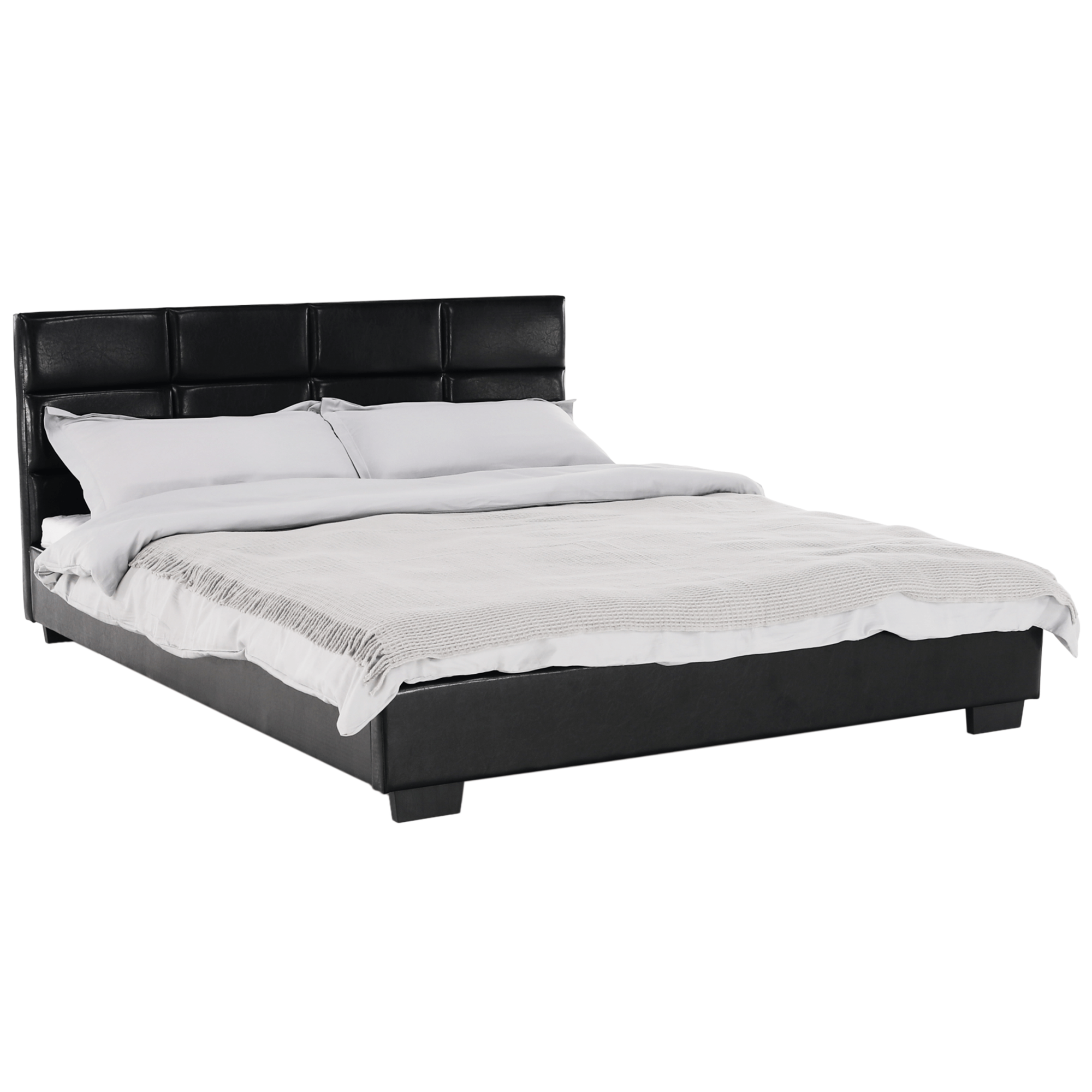 Manželská postel MIKEL Barva: černá, Šířka: 160 cm, Materiál: ekokůže