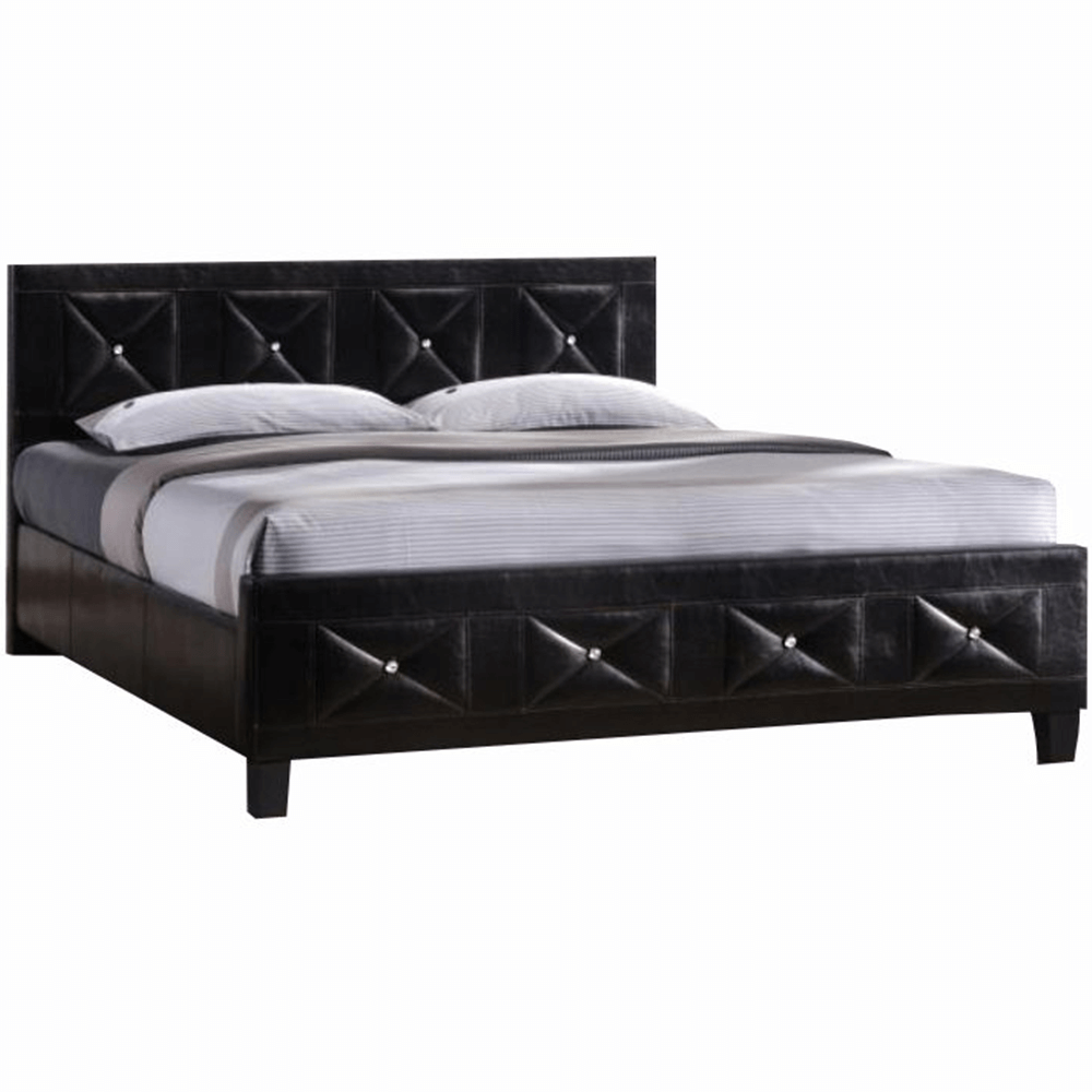 Manželská postel CARISA Barva: černá, Šířka: 180 cm, Materiál: ekokůže