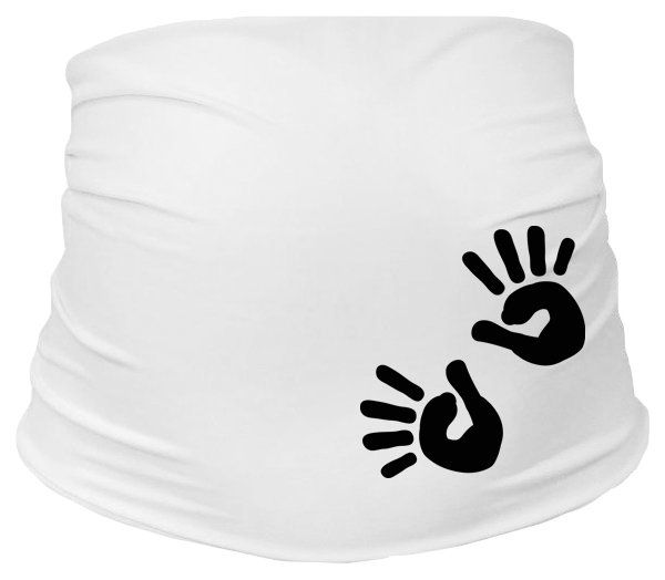 Těhotenský pás s ručičkami, vel. S/M - bílá, Be MaaMaa Velikosti těh. moda: L/XL
