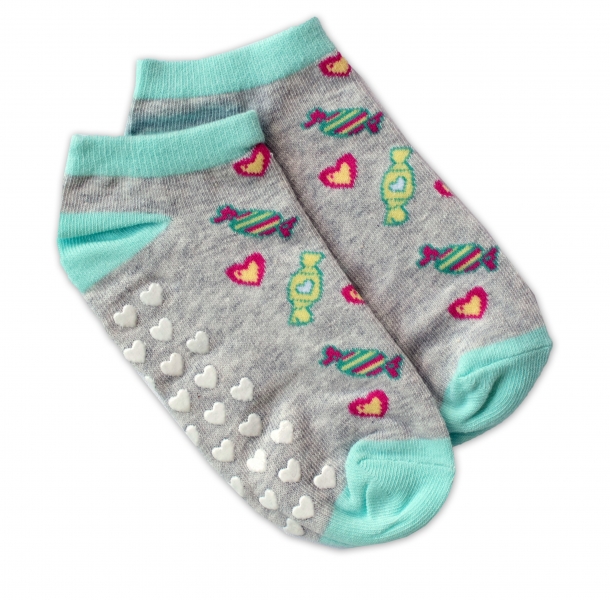 Dětské ponožky s ABS Bonbóny - šedé Velikost koj. oblečení: 23-26