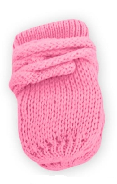 Kojenecké rukavičky pletené, zimní - růžové/malinové, Baby Nellys Velikost koj. oblečení: 56-68 (0-6 m)