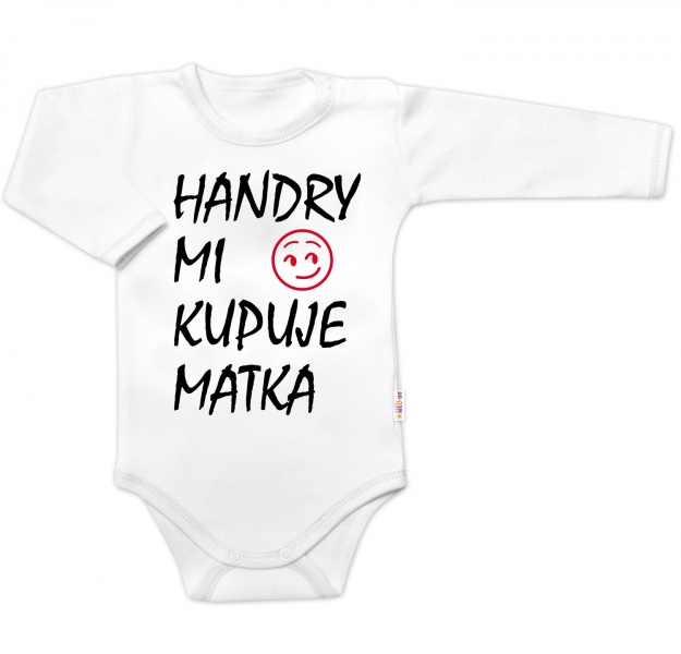 Body dlouhý rukáv Handry mi kupuje matka, Baby Nellys, bílé Velikost koj. oblečení: 86 (12-18m)