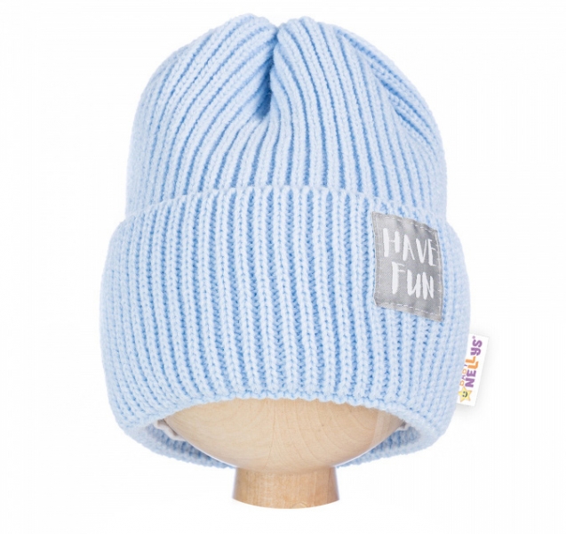 Detská zimní čepice Have Fun - modrá, BABY NELLYS Velikost koj. oblečení: 62-74 (3-9m)