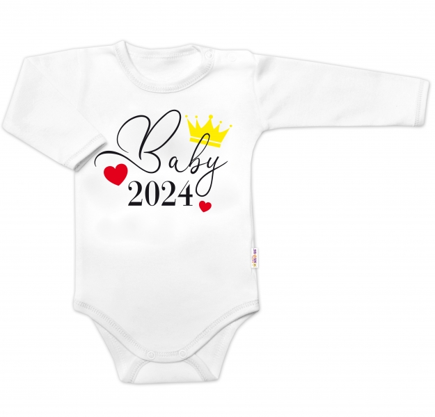 Body dlouhý rukáv Baby 2024, Baby Nellys, bílé Velikost koj. oblečení: 74 (6-9m)