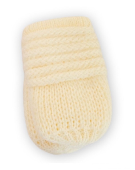 Kojenecké rukavičky pletené, zimní - smetana, Baby Nellys Velikost koj. oblečení: 56-68 (0-6 m)