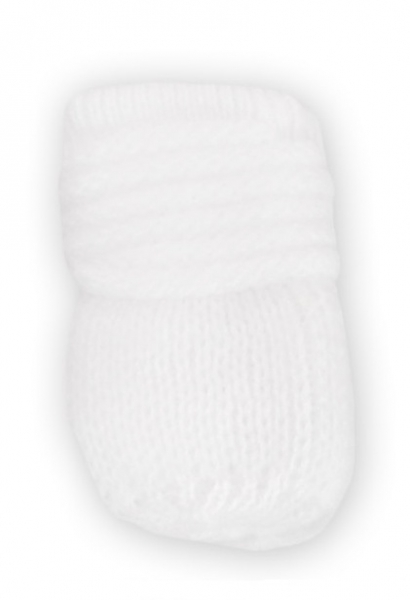 Zimní kojenecké rukavičky pletené - bílé, Baby Nellys Velikost koj. oblečení: 56-68 (0-6 m)