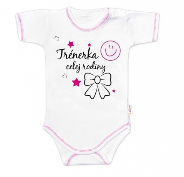 Body krátký rukáv Baby Nellys, Trenérka celej rodiny, holka Velikost koj. oblečení: 62 (2-3m)