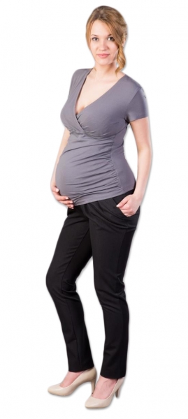 Těhotenské kalhoty Gregx, Kofri - černé Velikosti těh. moda: XS (32-34)