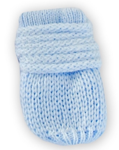 Zimní pletené kojenecké rukavičky - sv. modré, Baby Nellys Velikost koj. oblečení: 56-68 (0-6 m)