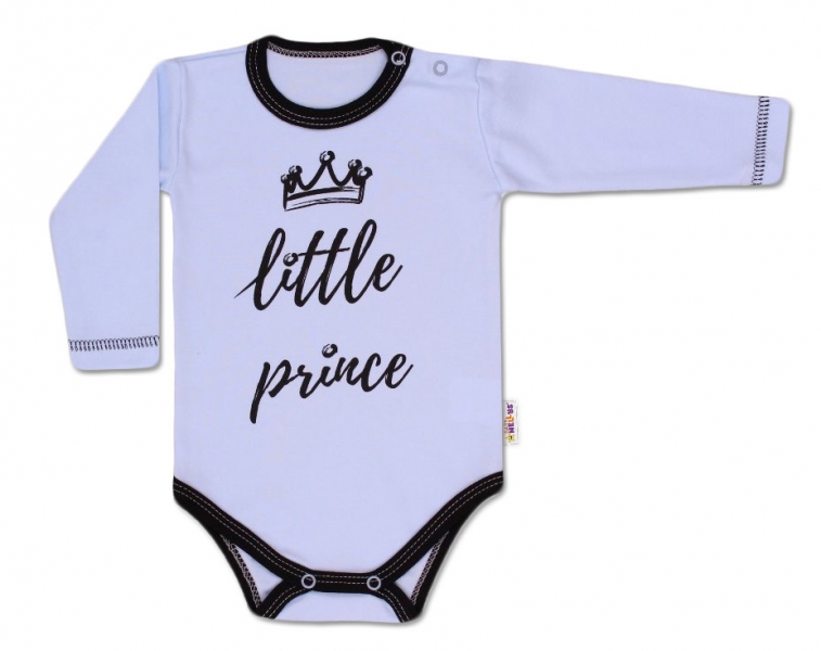 Baby Nellys Body dlouhý rukáv, Little Prince - modré Velikost koj. oblečení: 86 (12-18m)