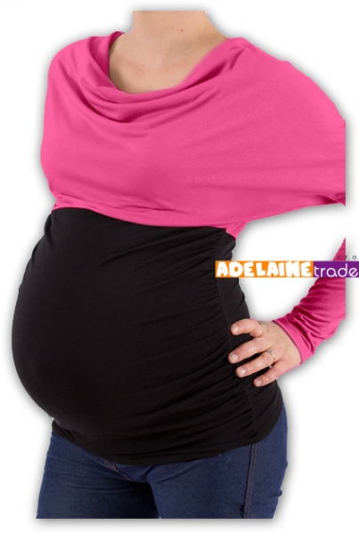 Be MaaMaa Těhotenská tunika VODA DUO - růžovo-černý Velikosti těh. moda: S/M