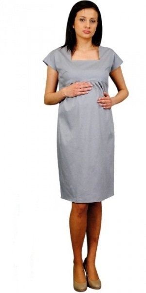 Be MaaMaa Těhotenské šaty ELA - ocelová Velikosti těh. moda: XL (42)