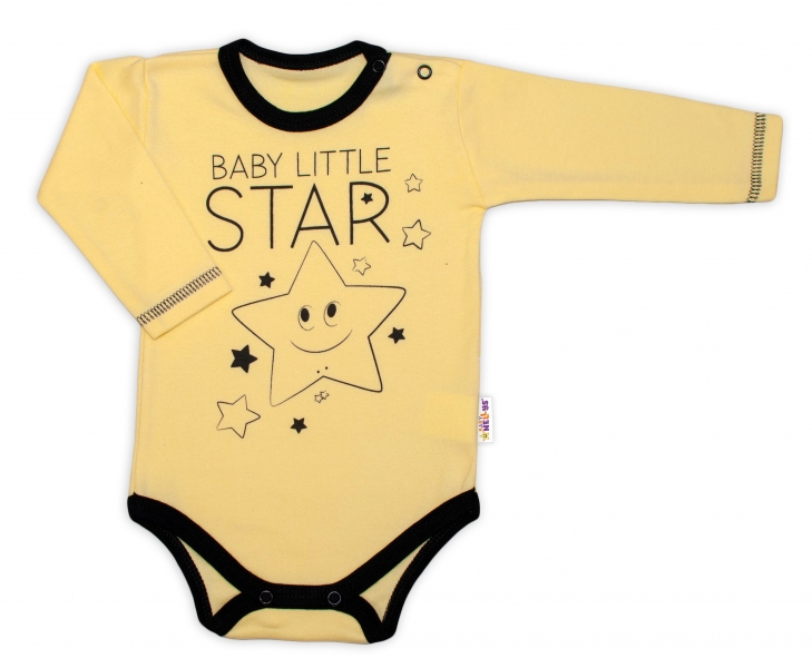 Baby Nellys Body dlouhý rukáv, žluté, Baby Little Star Velikost koj. oblečení: 68 (3-6m)
