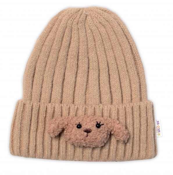 Dětská zimní čepice Bear, Baby Nellys - cappuccino, vel. 48-54 cm Velikost koj. oblečení: 98-104 (2-4r)