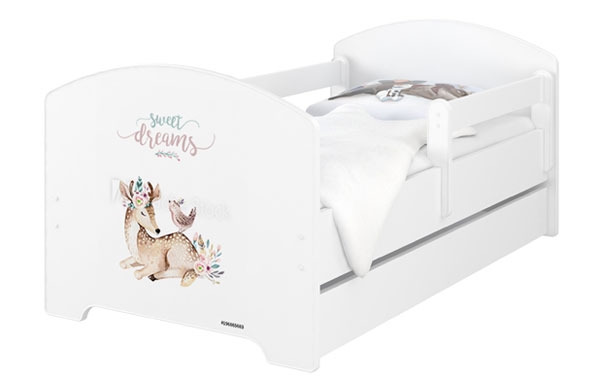 BabyBoo Dětská postel 140 x 70cm - Sweet Dreams + šuplík Rozměry: 140x70