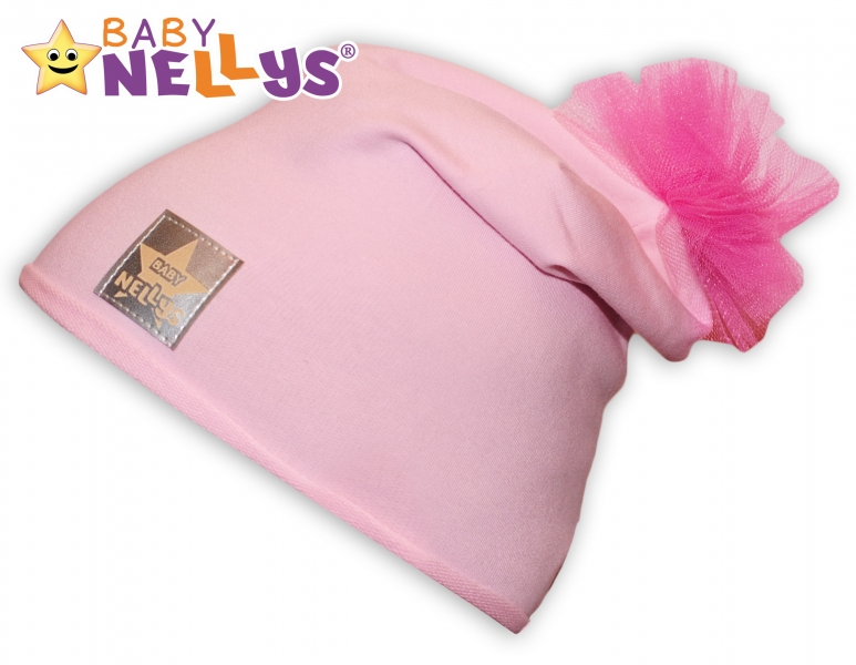 Bavlněná čepička Tutu květinka Baby Nellys ® - sv. růžová, 48-52, 2-8let Velikost koj. oblečení: 104 (3-4r)