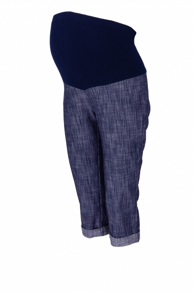 Be MaaMaa Těhotenské 3/4 kalhoty s elastickým pásem - granát/melírované Velikosti těh. moda: M (38)
