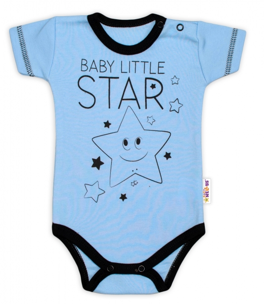 Body krátký rukáv Baby Nellys, Baby Little Star - modré Velikost koj. oblečení: 56 (1-2m)