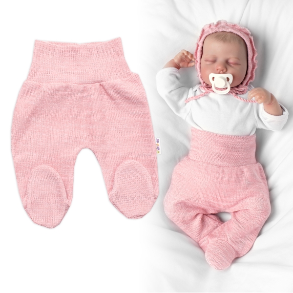 Pletené kojenecké polodupačky Hand Made, Baby Nellys, růžové Velikost koj. oblečení: 62 (2-3m)