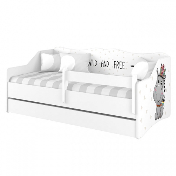 Dětská postel s výsuvnou přistýlkou 160 x 80 cm - Hippo Rozměry: 160x80