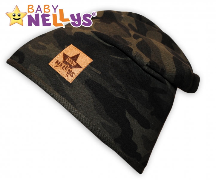 Bavlněná čepička Army Baby Nellys ® - zelená Velikost koj. oblečení: 104-116 (4-6r)
