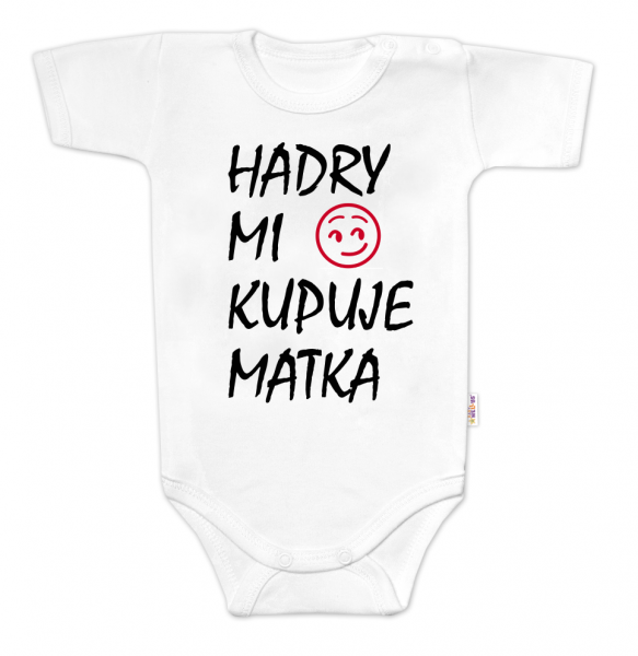 Body krátký rukáv Hadry mi kupuje matka, Baby Nellys, bílé Velikost koj. oblečení: 86 (12-18m)