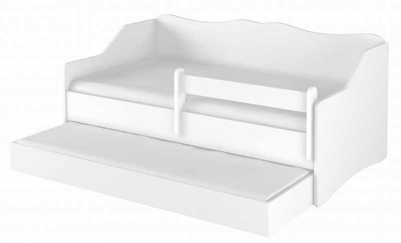 Dětská postel s výsuvnou přistýlkou 160 x 80 cm - bílá Rozměry: 160x80