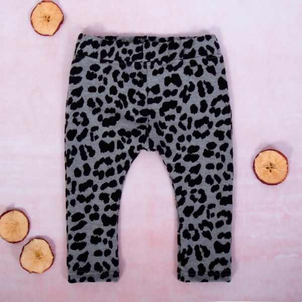 K-Baby Dívčí legíny Gepardík, šedo-černá Velikost koj. oblečení: 62 (2-3m)