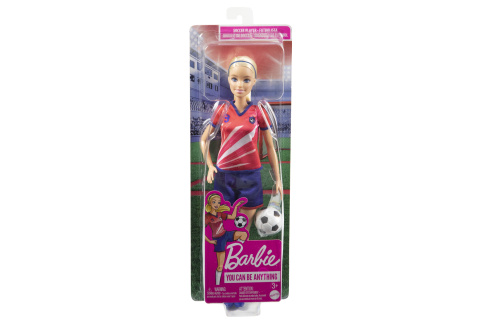 Barbie Fotbalová panenka-Barbie v červeném dresu HCN17